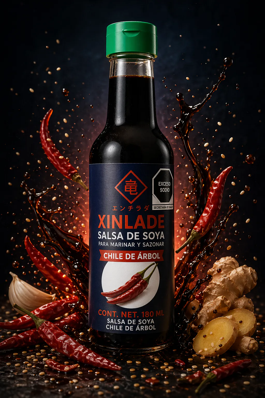 Xinlade Salsa de Soya Chile de Árbol
